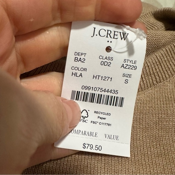 J crew heather latte Cotton crewneck sweater-tee - Picture 4 of 4